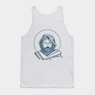 Jesus Christ Serene Face illustration Tank Top